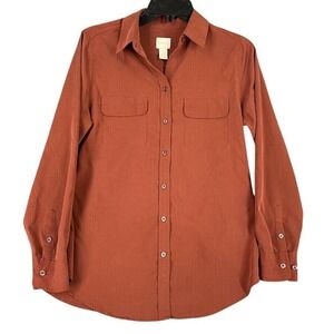 Chicos Tailored Shirt Women XS Utility Workwear Minimal Structured Office Chic